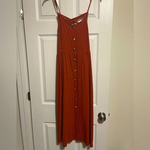 Rust Colored Midi Dress